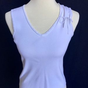 Ann Taylor LOFT light weight white sweater w/ tie